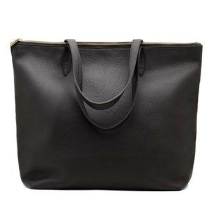 Cuyana Classic Leather Large Zipper Tote Handbag
